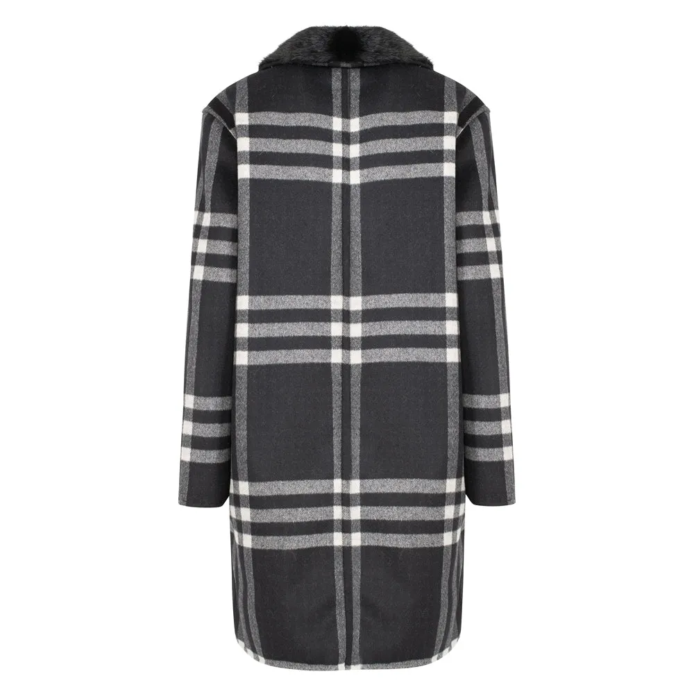 KATE Cashmere Blend & Fur Trim Coat