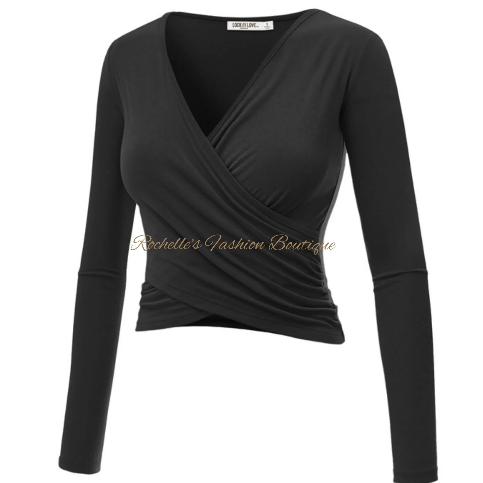 Lite Grey V Neck L/S Wrap Shirt