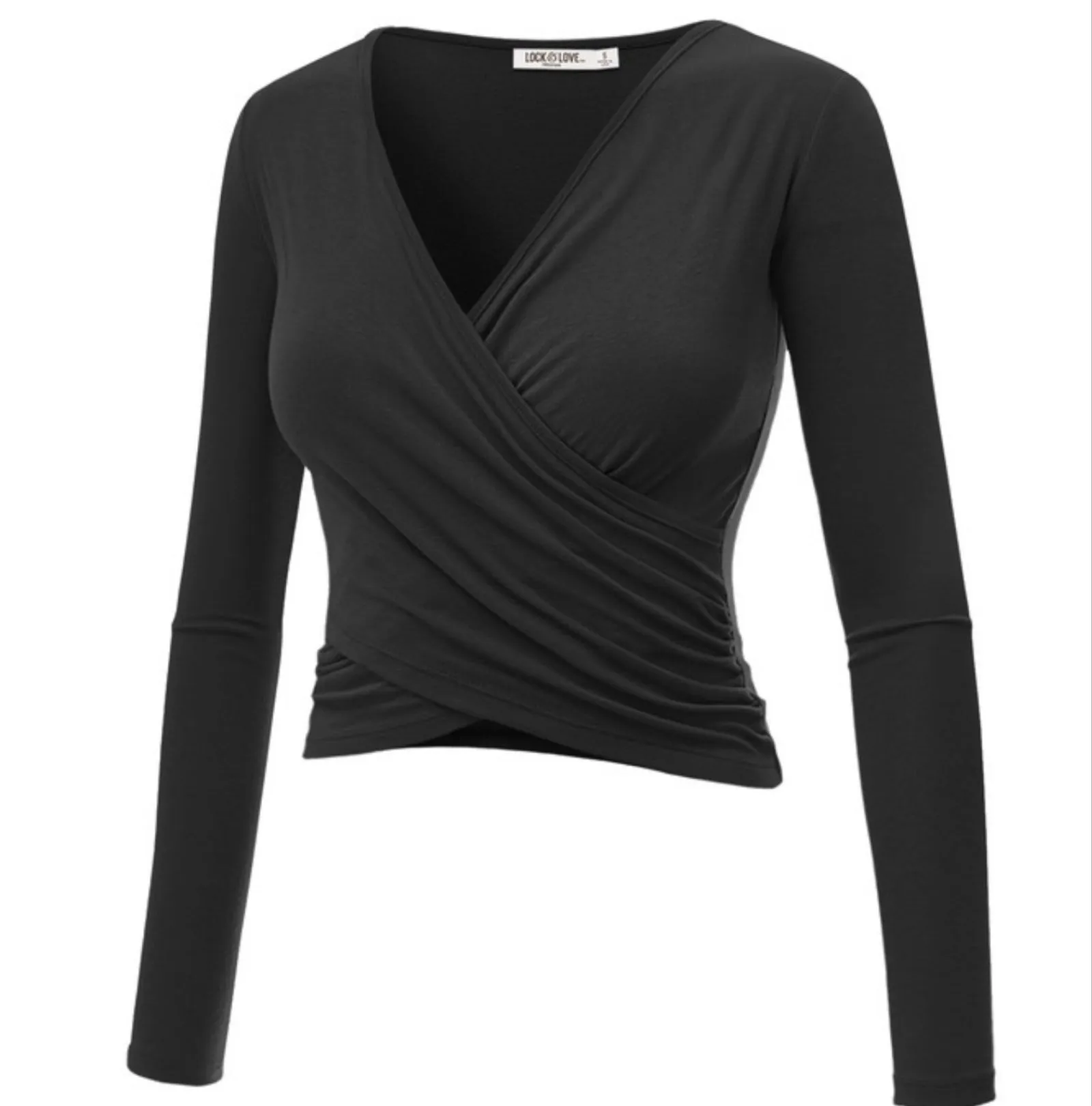 Lite Grey V Neck L/S Wrap Shirt