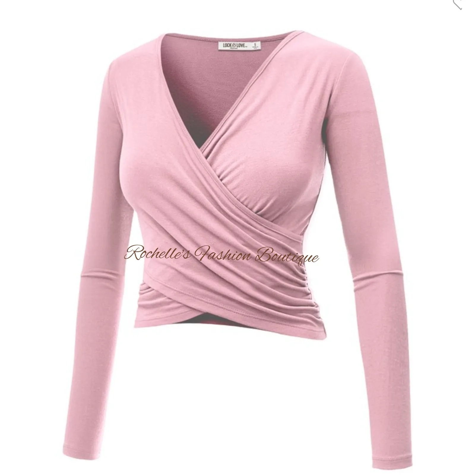 Lite Grey V Neck L/S Wrap Shirt