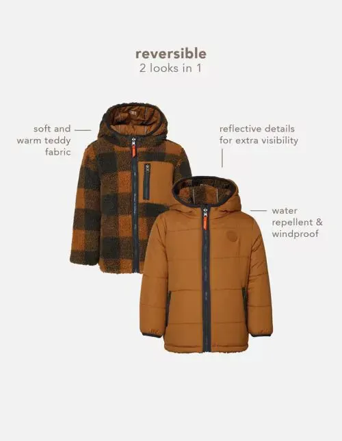MISFIT ITEM - The Ward REVERSIBLE Puffer/Sherpa Jacket - Chipmunk - KIDS // Size 9-10 years