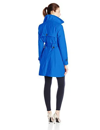 Tommy Hilfiger Women's Double-Breasted Trench Coat, Nautical Blue, Large