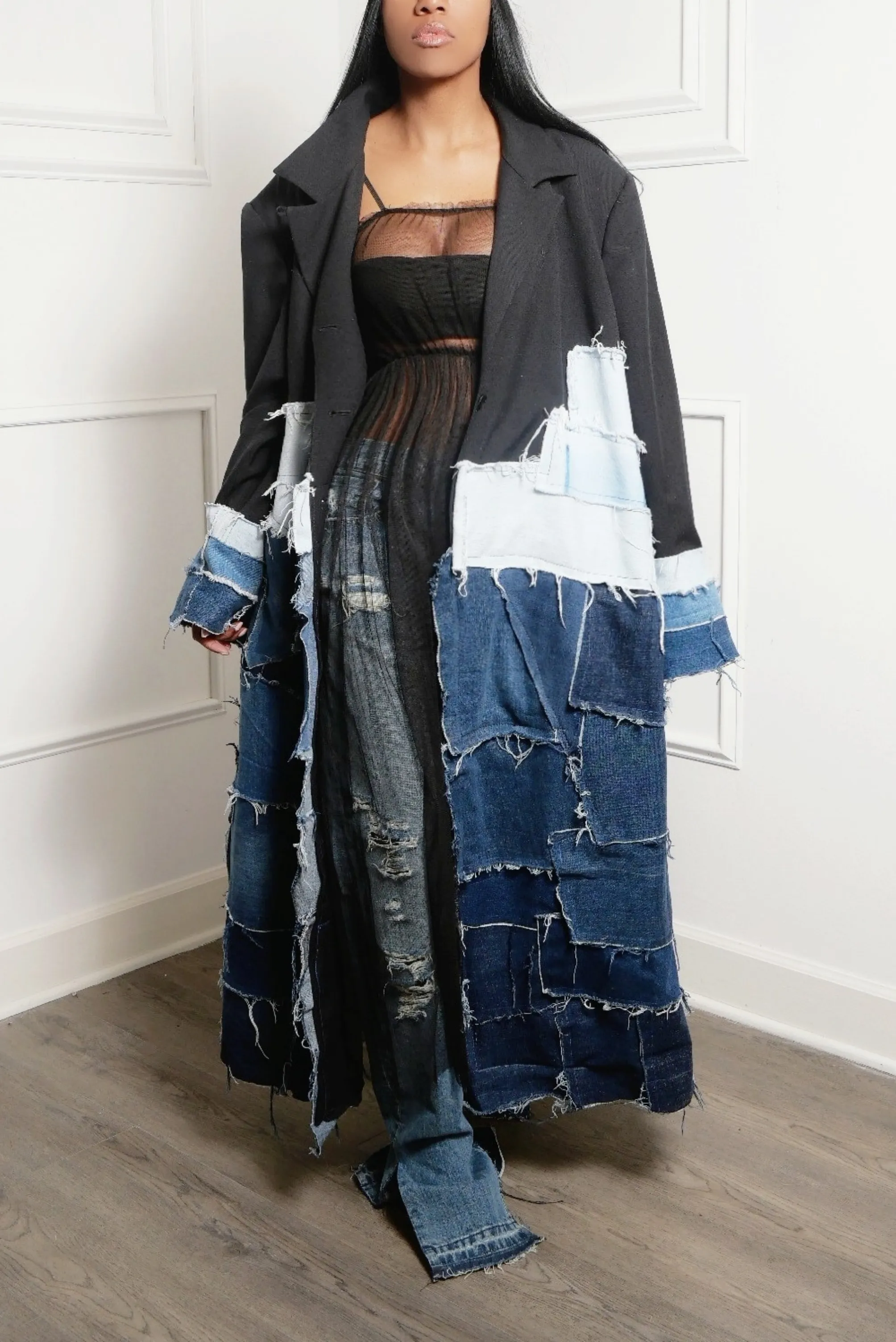 *Warm Dark Levi Distressed Denim Jeans - FINAL SALE