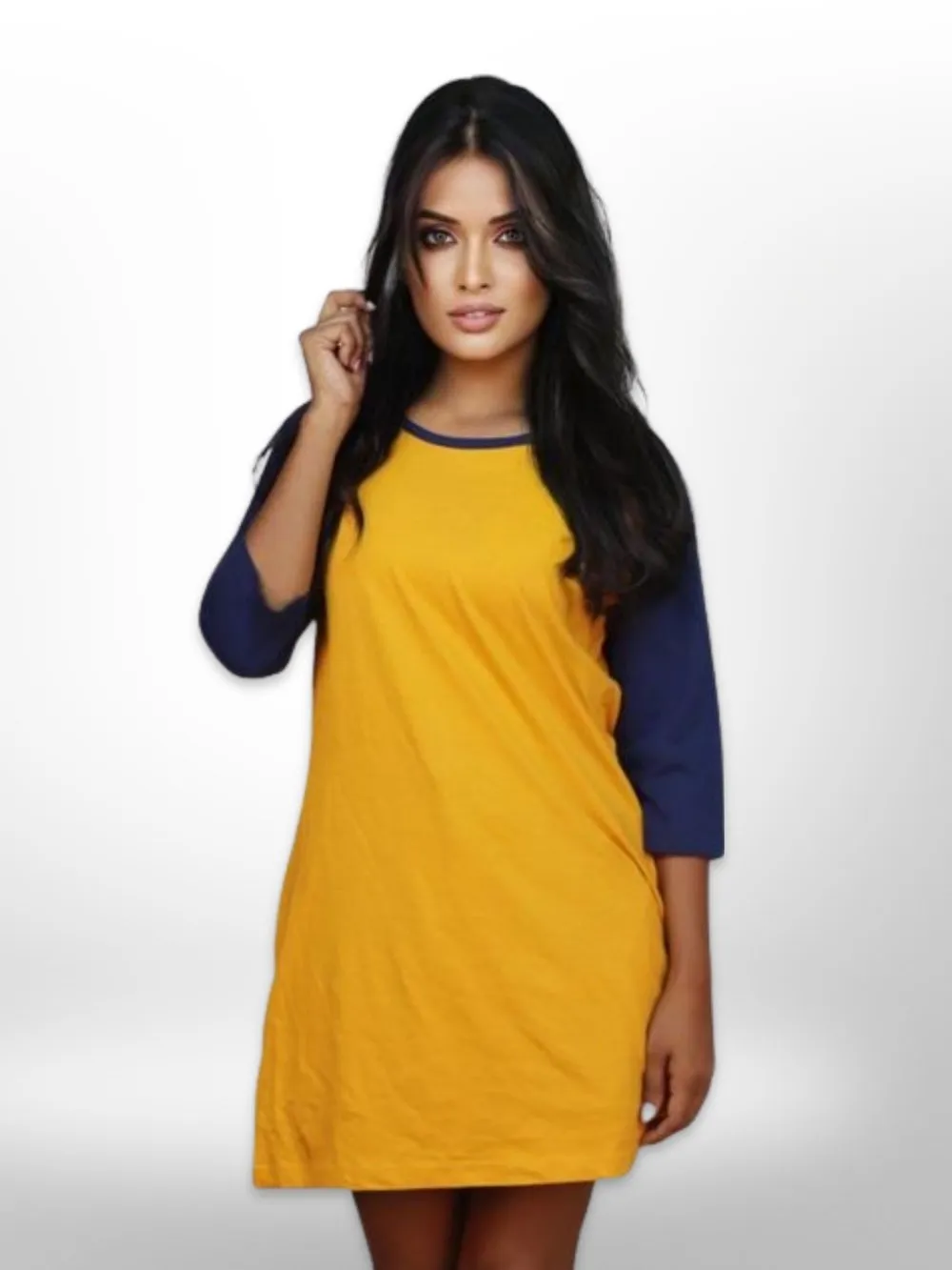Women's Long Raglan Sleeve Side Pocket Solid T-Shirt